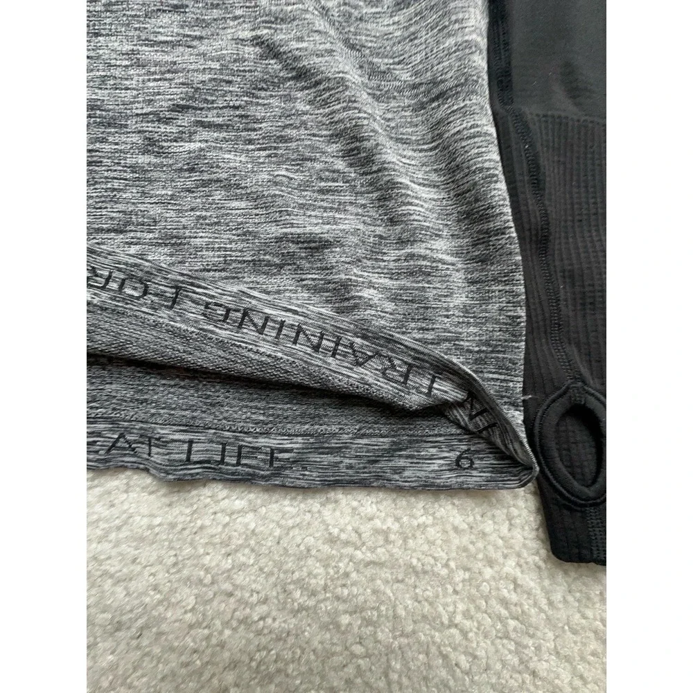 Lululemon Swiftly Tech Ombre Black Grey Long sleeve Top Running Active 6
